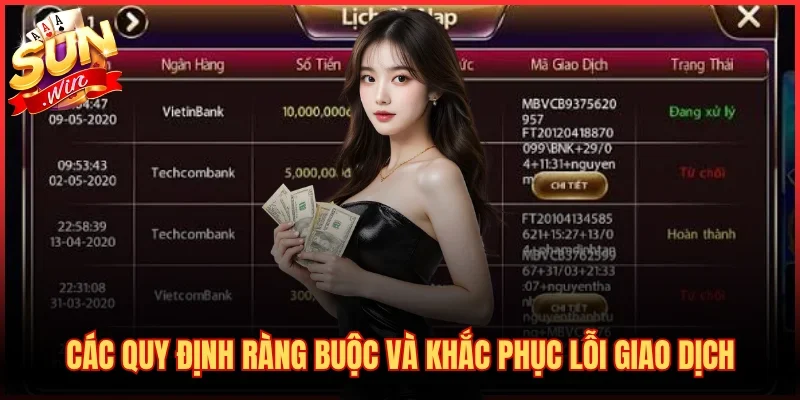 Các quy định ràng buộc và khắc phục lỗi giao dịch