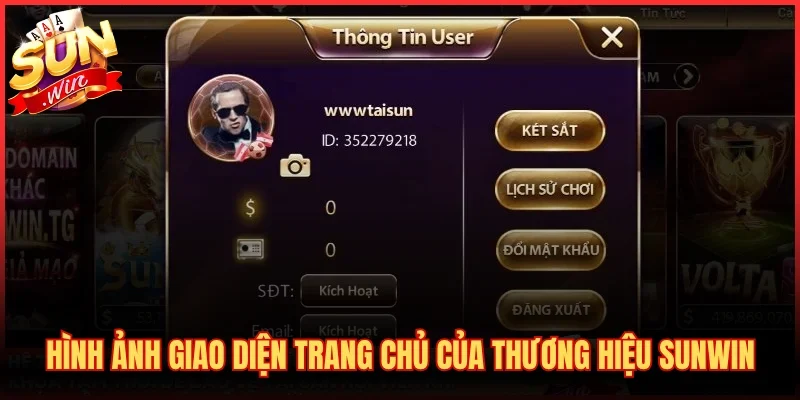 Hình ảnh giao diện trang chủ của thương hiệu SUNWIN
