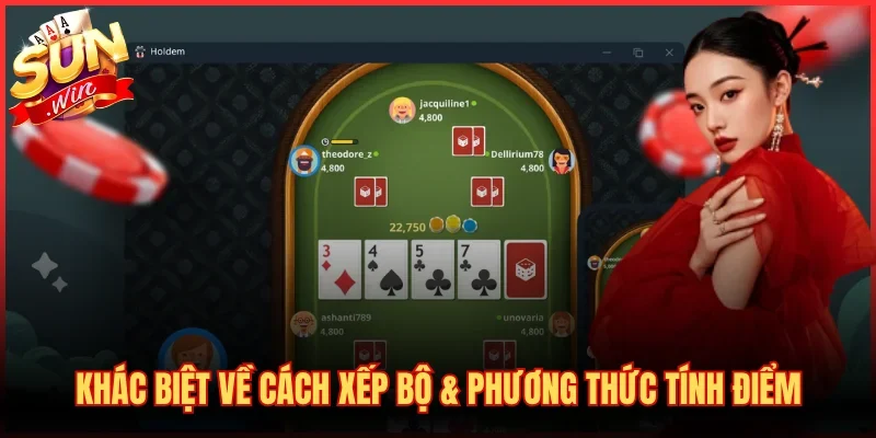 Khác biệt về cách xếp bộ & phương thức tính điểm tại SUNWIN